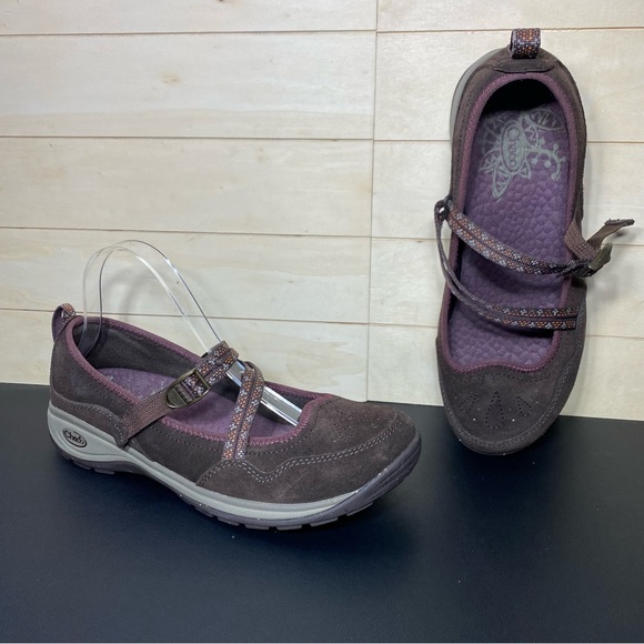 Chaco Petaluma Mary Jane Maroon Grey Women's Size 9 Shoes Leather - Picture 11 of 11